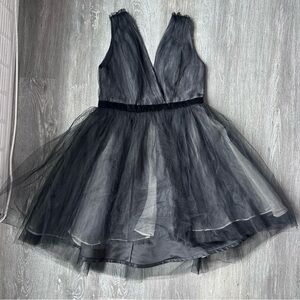 Alice + Olivia Black Tulle Cocktail Dress